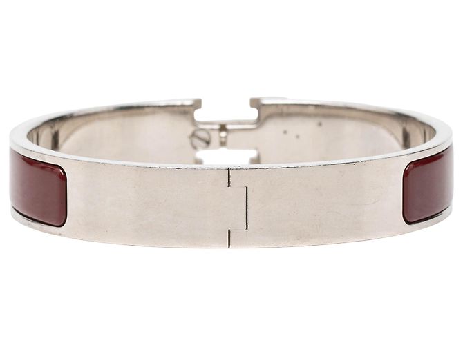 Bracciale Clic H PM stretto in smalto rosso Hermès - vista 3