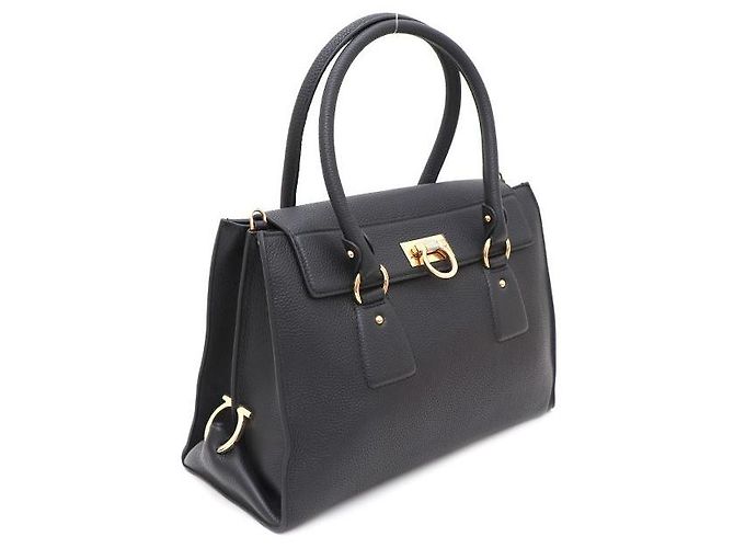 Salvatore Ferragamo Borsa Tote Gancini Medium Borsa a Tracolla Nera - vista 2