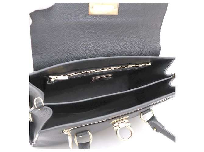 Salvatore Ferragamo Borsa Tote Gancini Medium Borsa a Tracolla Nera - vista 9