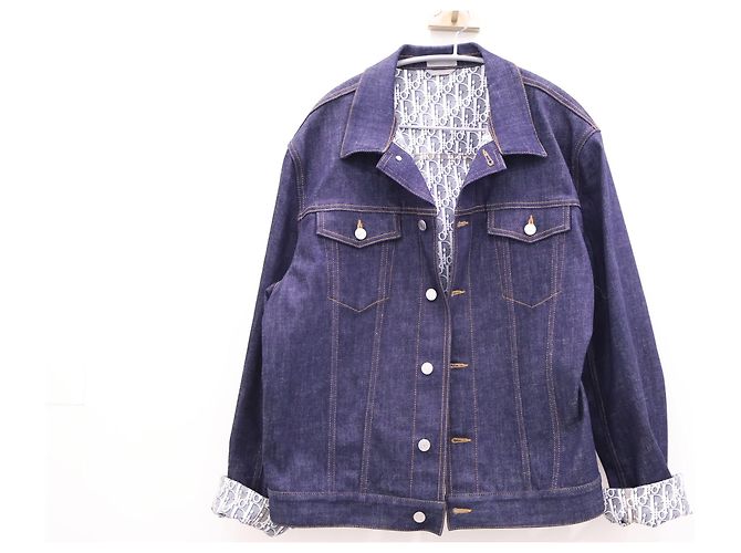 Dior Blouson in denim di cotone Oblique Low Blue Jacket - vista 2