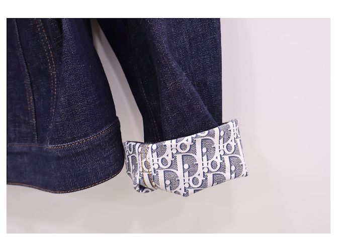 Dior Blouson in denim di cotone Oblique Low Blue Jacket - vista 3