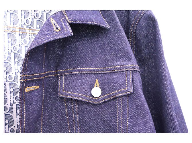 Dior Blouson in denim di cotone Oblique Low Blue Jacket - vista 4