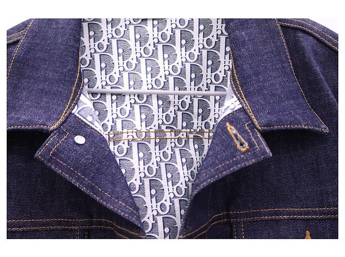 Dior Blouson in denim di cotone Oblique Low Blue Jacket - vista 5