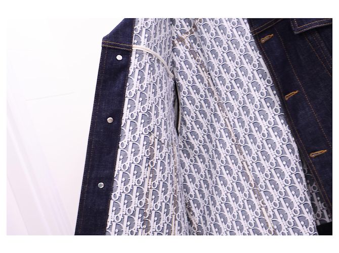 Dior Blouson in denim di cotone Oblique Low Blue Jacket - vista 6