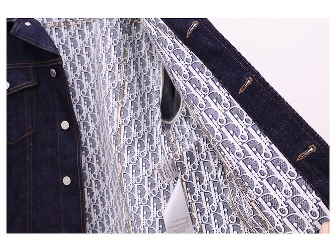 Dior Blouson in denim di cotone Oblique Low Blue Jacket - vista 7