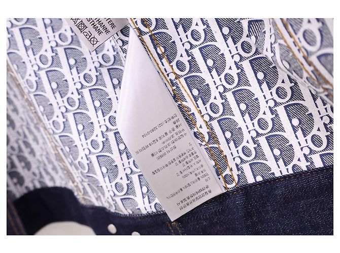 Dior Blouson in denim di cotone Oblique Low Blue Jacket - vista 8