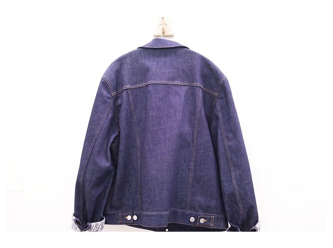 Dior Blouson in denim di cotone Oblique Low Blue Jacket - vista 9