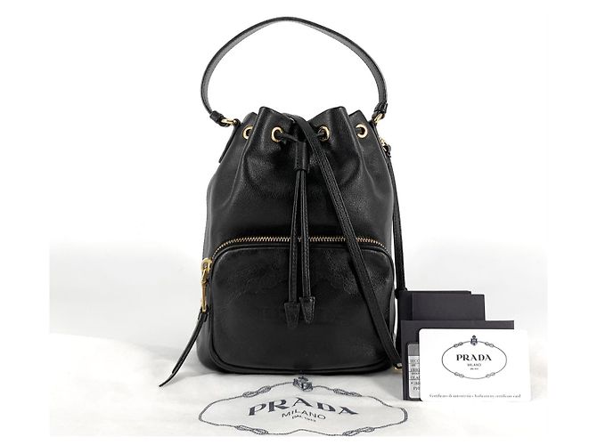 Prada Borsa a secchiello crossbody in vitello - vista 2
