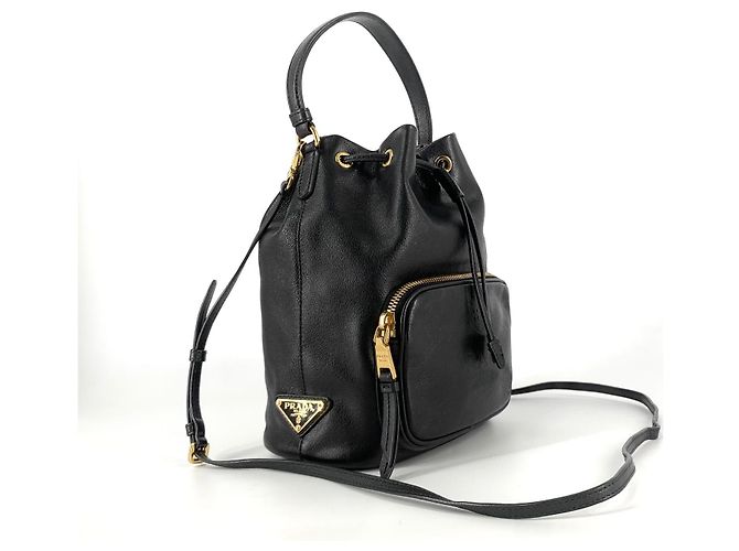 Prada Borsa a secchiello crossbody in vitello - vista 9