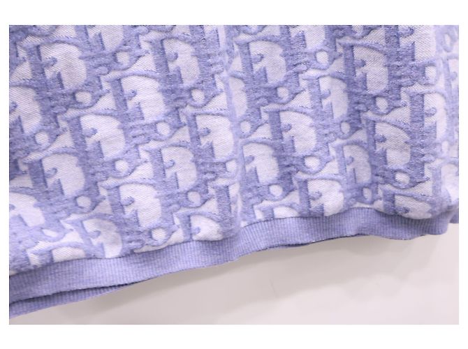 Dior Oblique Jacquard Kurzarm-Strick-T-Shirt in Blau - Ansicht 6