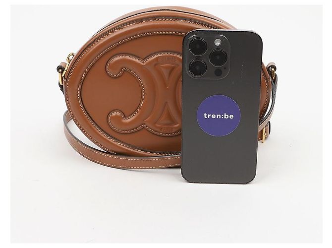 Céline Bolso bandolera Triomphe Oval Tan - vista 13