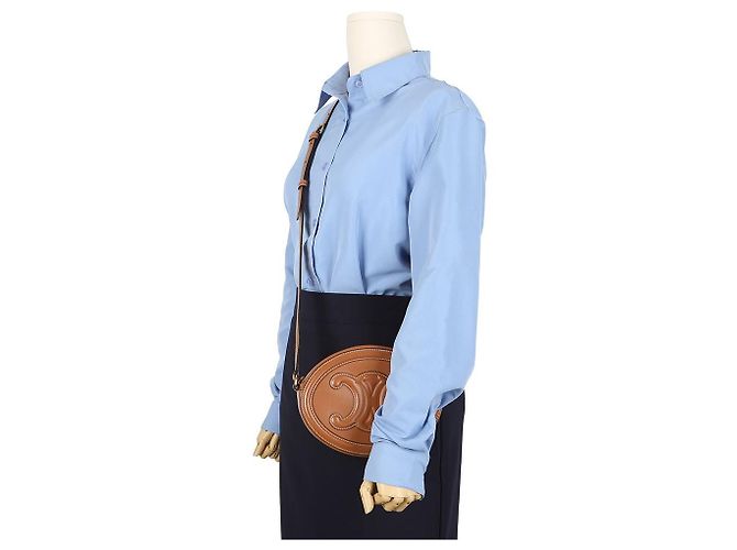 Céline Bolso bandolera Triomphe Oval Tan - vista 14