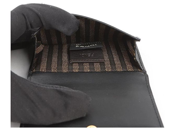 Fendi Tarjetero de bolsillo de cuero Negro - vista 7