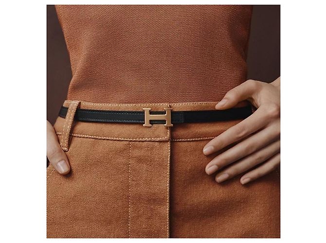 Hermès Cinturón de mujer con hebilla y correa de cuero reversible Mini - vista 4