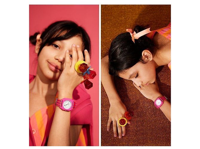 Autre Marque Orologio Stripes Ruby Papaya - vista 8