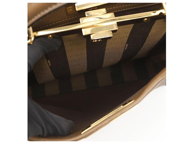 Fendi Borsa a Tracolla Tote Peekaboo Medium Marrone - vista 14
