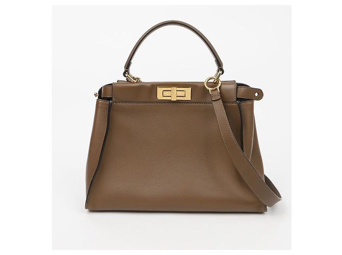 Fendi Borsa a Tracolla Tote Peekaboo Medium Marrone - vista 2