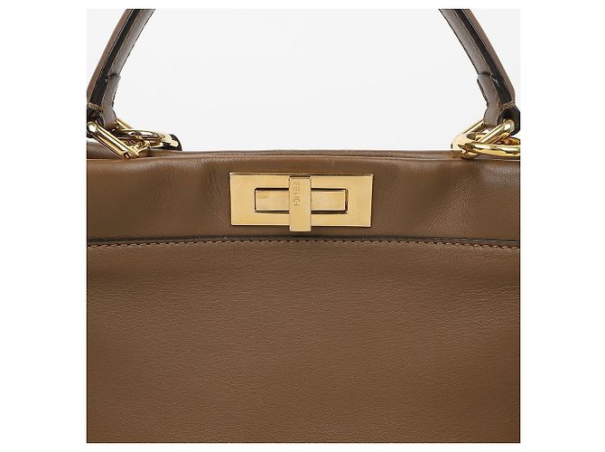 Fendi Borsa a Tracolla Tote Peekaboo Medium Marrone - vista 3