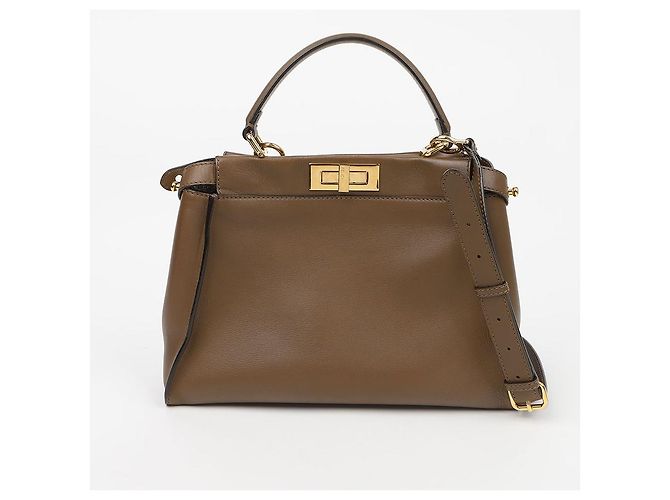 Fendi Borsa a Tracolla Tote Peekaboo Medium Marrone - vista 4