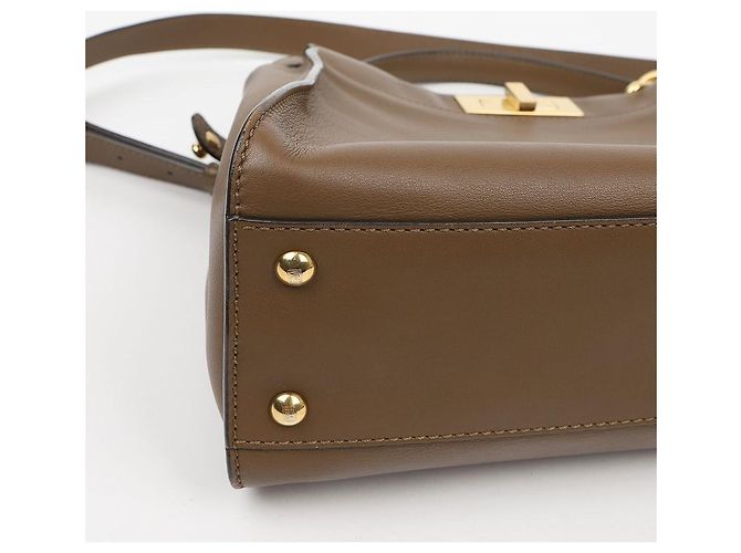 Fendi Borsa a Tracolla Tote Peekaboo Medium Marrone - vista 9