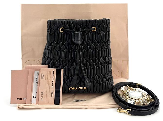 Borsa a secchiello Miu Miu in cristallo marrone - vista 2