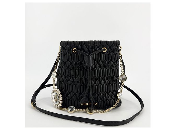 Borsa a secchiello Miu Miu in cristallo marrone - vista 3