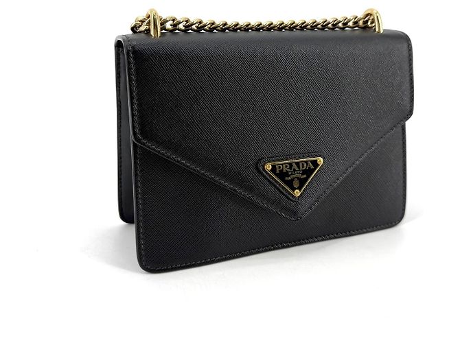 Prada Borsa a tracolla a busta con catena in Saffiano - vista 11