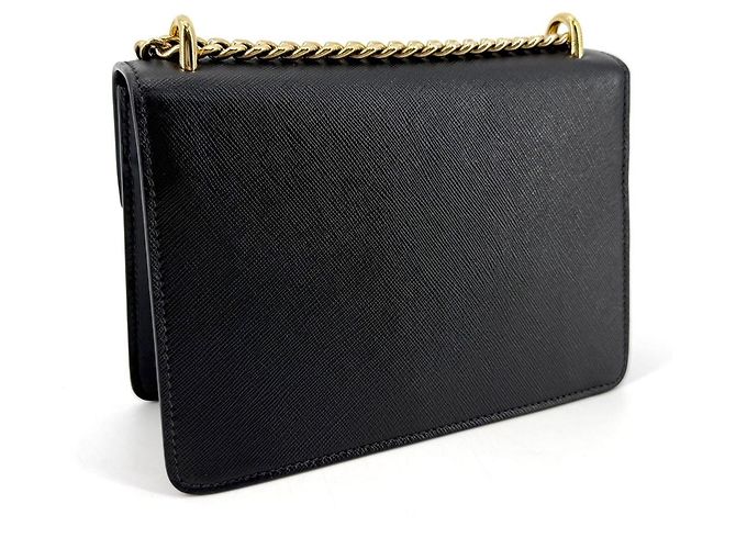Prada Borsa a tracolla a busta con catena in Saffiano - vista 4