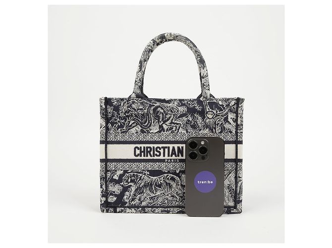 Borsa tote piccola Dior marrone jacquard - vista 7