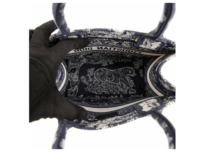 Borsa tote piccola Dior marrone jacquard - vista 8