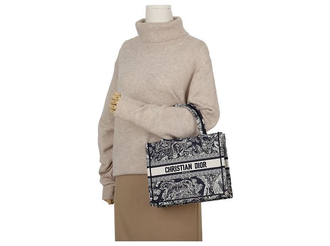 Borsa tote piccola Dior marrone jacquard - vista 9