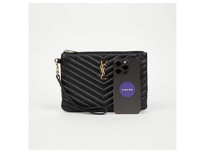 Autre Marque Clutch Monogram SAINT LAURENT in pelle di vitello - vista 10