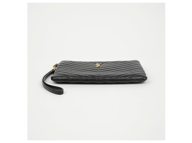 Autre Marque Clutch Monogram SAINT LAURENT in pelle di vitello - vista 5