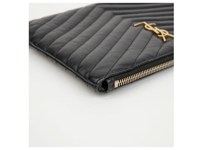 Autre Marque Clutch Monogram SAINT LAURENT in pelle di vitello - vista 8