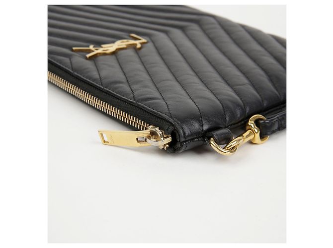 Autre Marque Clutch Monogram SAINT LAURENT in pelle di vitello - vista 9