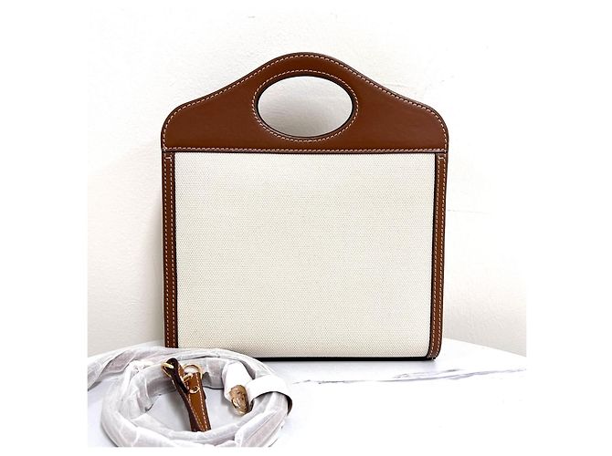 Burberry Borsa a Tracolla da Donna Mini Canvas Pocket - vista 2