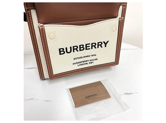 Burberry Borsa a Tracolla da Donna Mini Canvas Pocket - vista 3