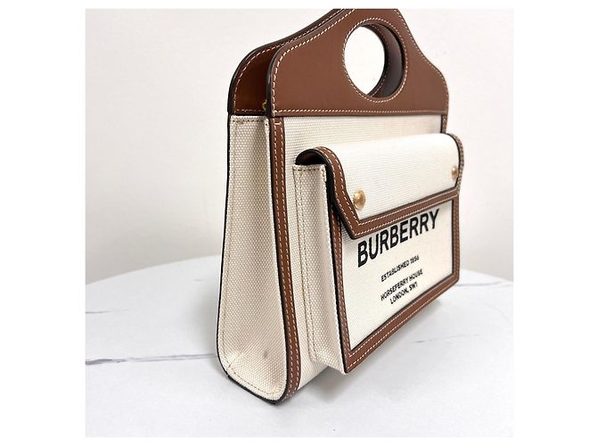 Burberry Borsa a Tracolla da Donna Mini Canvas Pocket - vista 4