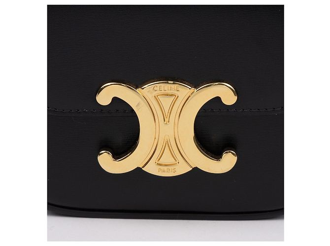 Céline Mini Claude en piel de becerro brillante negra - vista 2