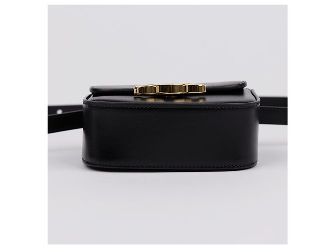 Céline Mini Claude en piel de becerro brillante negra - vista 4