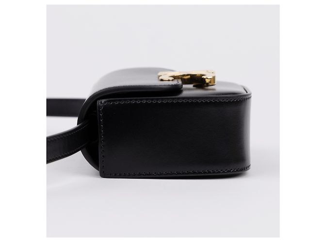 Céline Mini Claude en piel de becerro brillante negra - vista 5