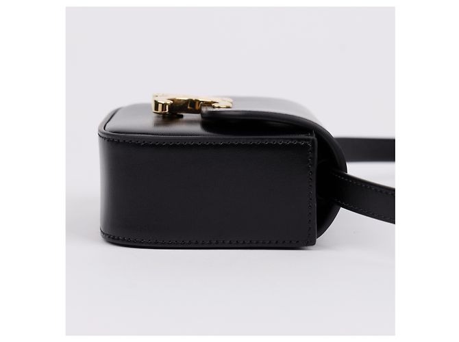 Céline Mini Claude en piel de becerro brillante negra - vista 6