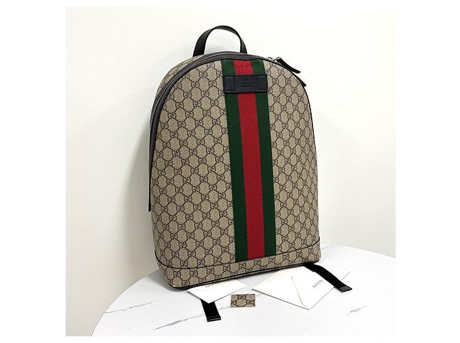 Gucci Zaino Supreme Web Stripe - vista 3