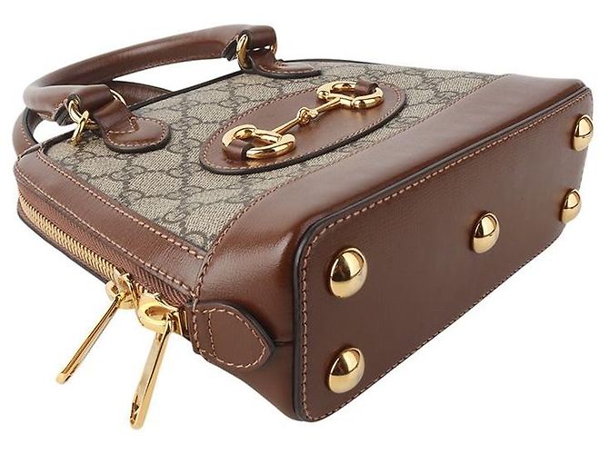 Gucci Mini Borsa a Tracolla GG Supreme Horsebit con Manico Superiore - vista 5