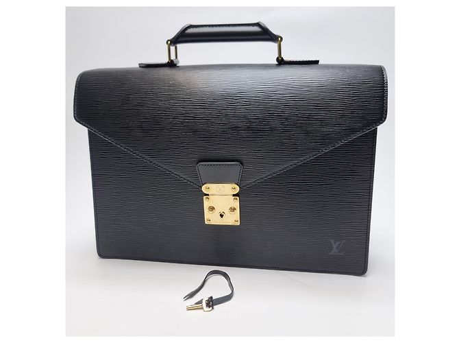 Louis Vuitton Borsetta Epi Serviette Black Unisex - vista 3