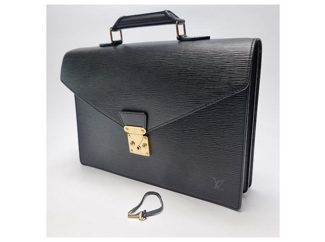 Louis Vuitton Borsetta Epi Serviette Black Unisex - vista 6