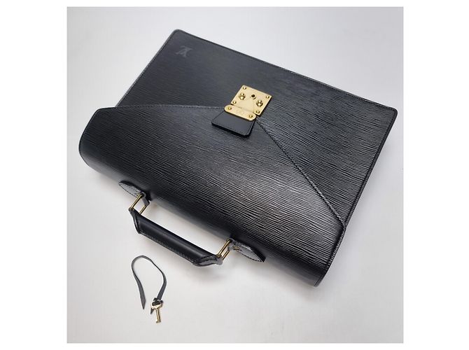 Louis Vuitton Borsetta Epi Serviette Black Unisex - vista 9