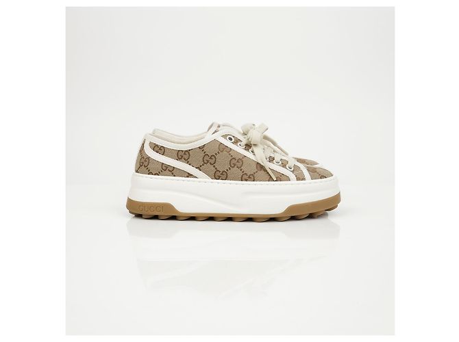 Gucci GG Sneaker Low Top Beige Ebony - vista 3