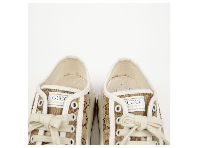Gucci GG Sneaker Low Top Beige Ebony - vista 5