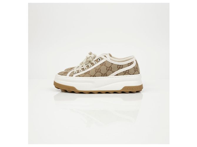 Gucci GG Sneaker Low Top Beige Ebony - vista 6